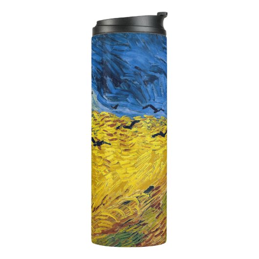 Vincent van Gogh - Wheatfield mit Crows Thermosbecher (Nach links gedreht)