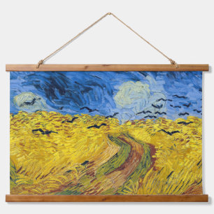 Vincent van Gogh - Wheatfield mit Crows Wandteppich Mit Holzrahmen