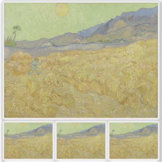 Vincent Van Gogh, Wheatfield mit einem Sensenmann Aufkleber (Vorderseite)