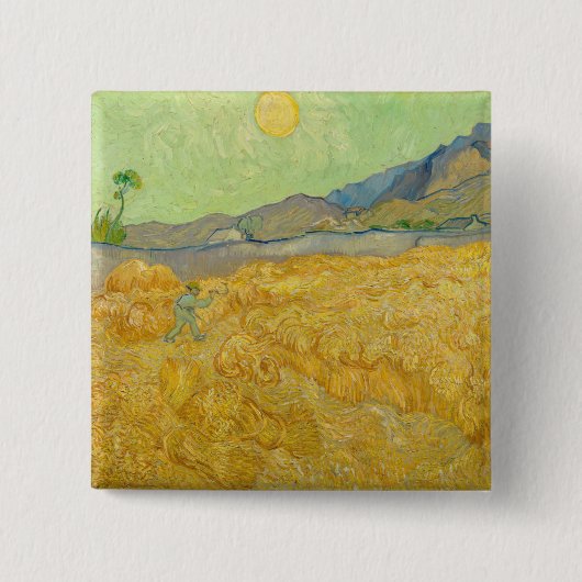 Vincent van Gogh - Wheatfield mit einem Sensenmann Button (Vorderseite)