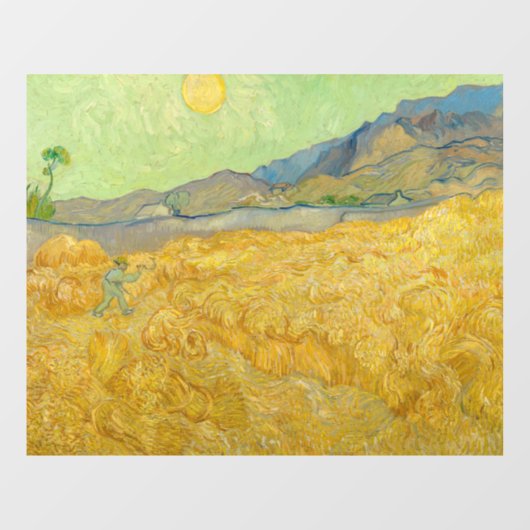 Vincent van Gogh - Wheatfield mit einem Sensenmann Fensteraufkleber (Blatt)