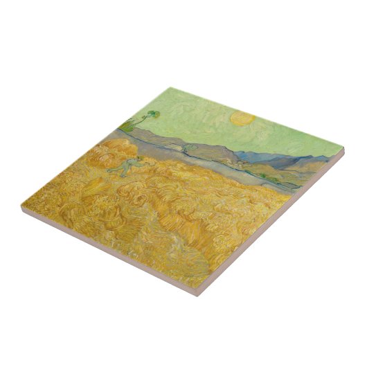 Vincent van Gogh - Wheatfield mit einem Sensenmann Fliese (Seite)
