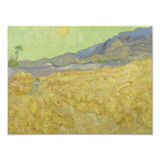 Vincent van Gogh - Wheatfield mit einem Sensenmann Fotodruck (Vorne)