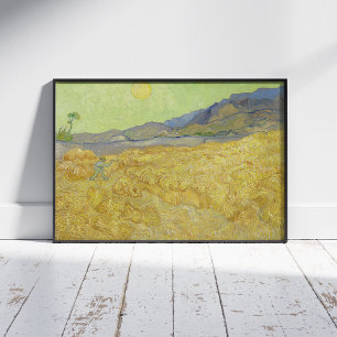 Vincent Van Gogh, Wheatfield mit einem Sensenmann Fotodruck
