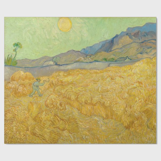 Vincent van Gogh - Wheatfield mit einem Sensenmann Geschenkpapier (Flach)