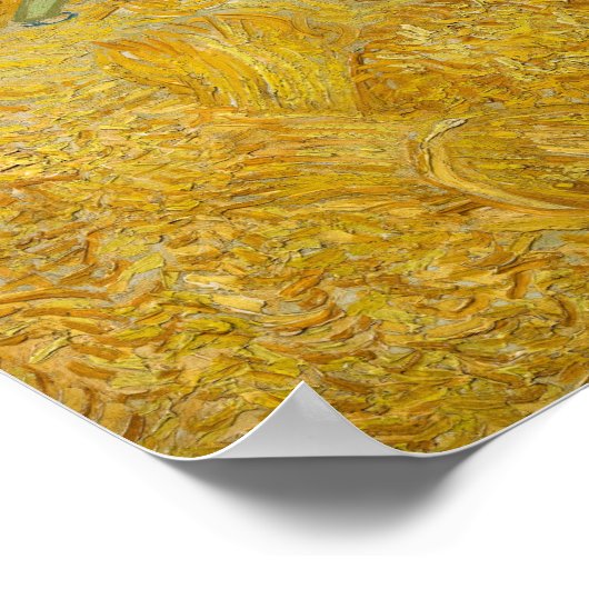 Vincent van Gogh - Wheatfield mit einem Sensenmann Poster (Ecke)