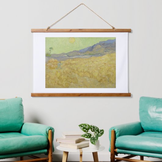 Vincent Van Gogh, Wheatfield mit einem Sensenmann Wandteppich Mit Holzrahmen (Wohnzimmer)