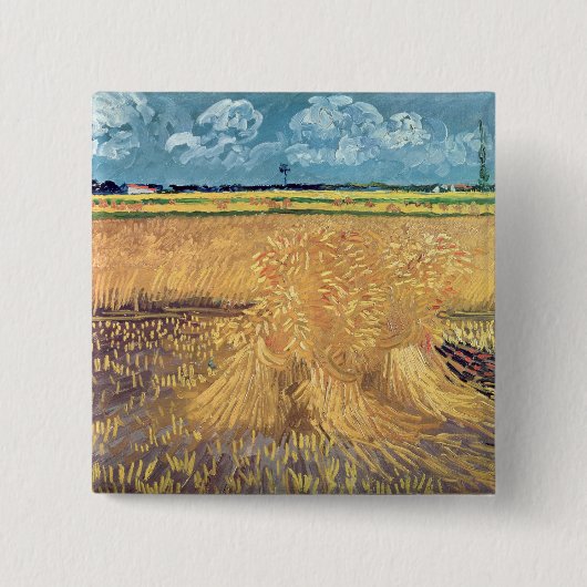 Vincent van Gogh | Wheatfield mit Garben, 1888 Button (Vorderseite)