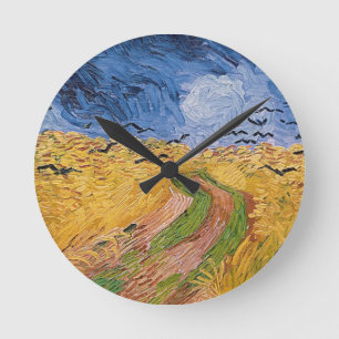 Vincent van Gogh   Wheatfield mit Krähen, 1890 Runde Wanduhr