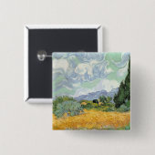 Vincent van Gogh | Wheatfield mit Zypressen, 1889 Button (Vorne & Hinten)