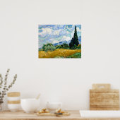 Vincent van Gogh Wheatfield mit Zypressen Poster (Küche)