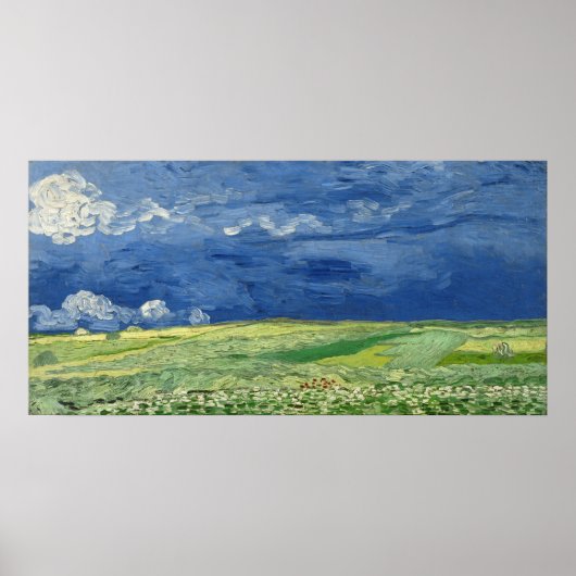 Vincent van Gogh Wheatfield unter Gewitterwolken Poster (Vorne)