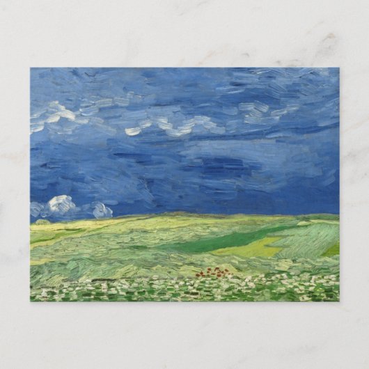 Vincent van Gogh - Wheatfield unter Gewitterwolken Postkarte (Vorderseite)