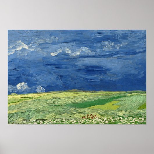 Vincent van Gogh - Wheatfield unter Thunderclouds Poster (Vorne)