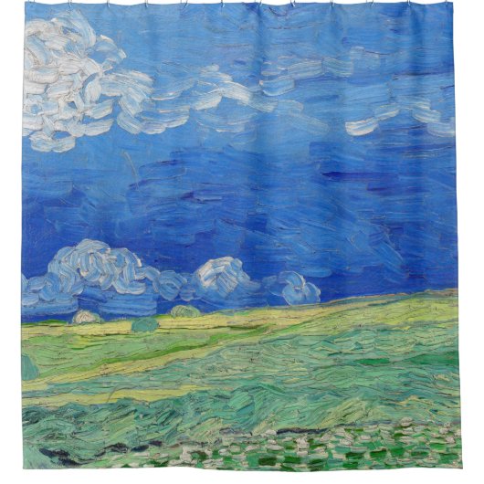 Vincent van Gogh - Wheatfields under Thunderclouds Duschvorhang (Vorderseite)
