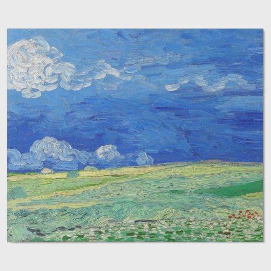 Vincent van Gogh - Wheatfields under Thunderclouds Geschenkpapier (Flach)