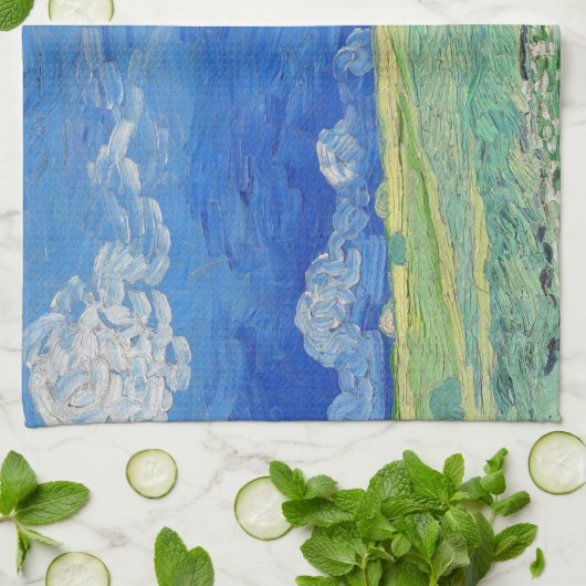 Vincent van Gogh - Wheatfields under Thunderclouds Geschirrtuch (Gefaltet)