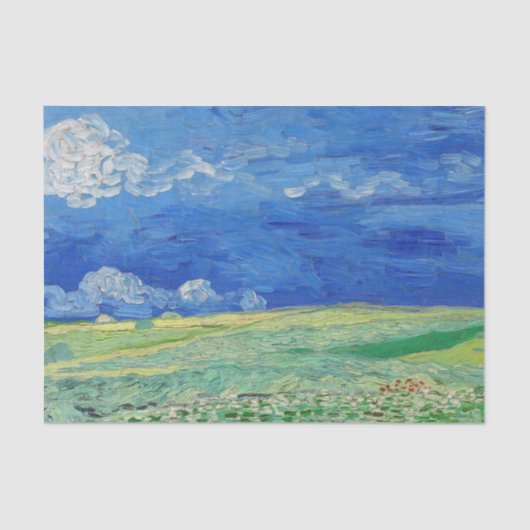 Vincent van Gogh - Wheatfields under Thunderclouds Seidenpapier (Vorderseite)