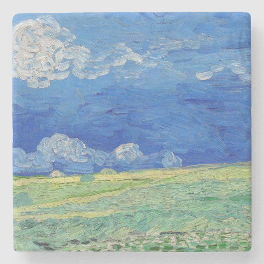 Vincent van Gogh - Wheatfields under Thunderclouds Steinuntersetzer (Vorderseite)
