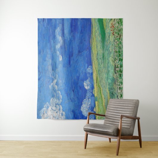 Vincent van Gogh - Wheatfields under Thunderclouds Wandteppich (Beispiel)