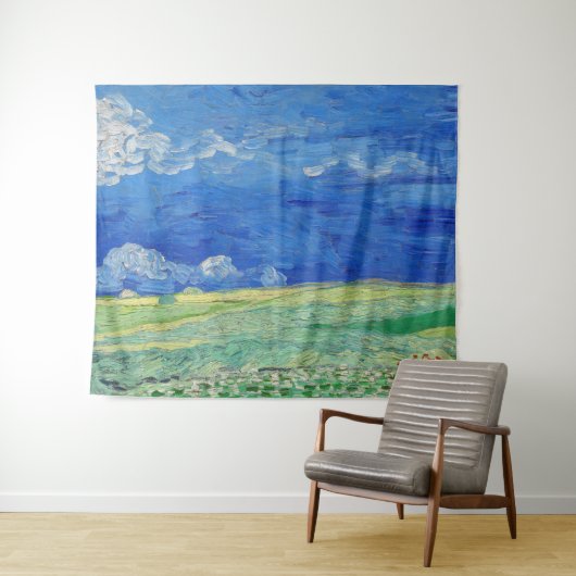 Vincent van Gogh - Wheatfields under Thunderclouds Wandteppich (Beispiel (Horizontal))