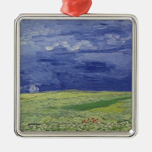 Vincent van Gogh | Wheatfields unter Thundercloud Ornament Aus Metall (Vorne)