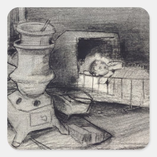 Vincent van Gogh | Wiege Quadratischer Aufkleber (Vorderseite)