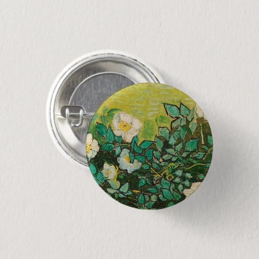 Vincent Van Gogh Wild Rose Kunst und Kunst Button (Vorne & Hinten)