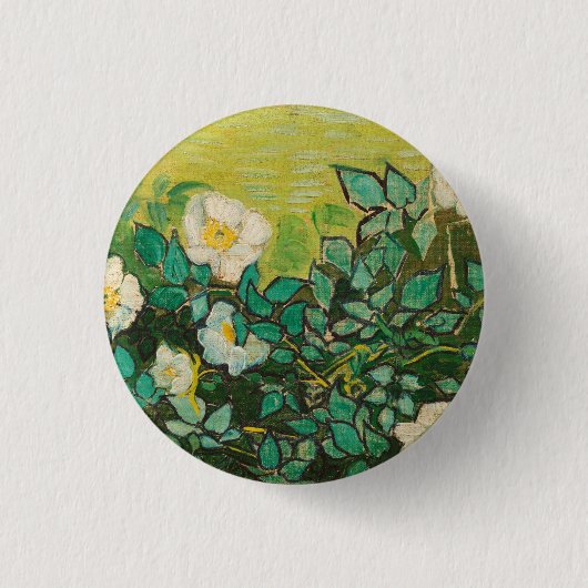 Vincent Van Gogh Wild Rose Kunst und Kunst Button (Vorderseite)