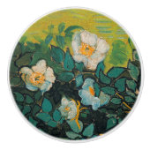Vincent Van Gogh Wild Rose Vintage Blumenart Keramikknauf (Vorderseite)