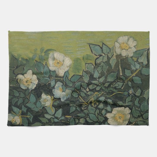 Vincent van Gogh - Wilde Rose Geschirrtuch (Horizontal)