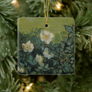 Vincent van Gogh - Wilde Rosen Keramikornament