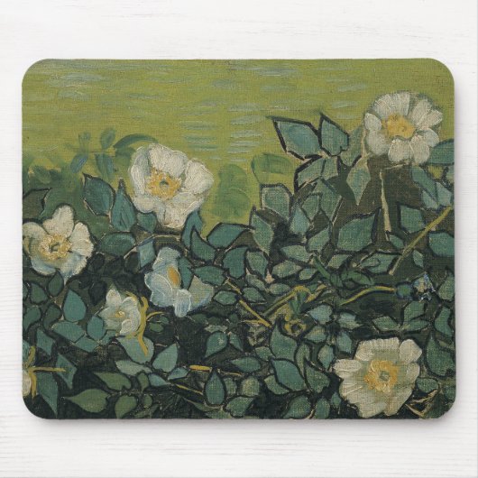 Vincent van Gogh - Wilde Rosen Mousepad (Vorne)