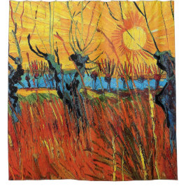 Vincent Van Gogh - Willows at Sunset Fine Art Duschvorhang