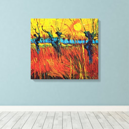 Vincent Van Gogh - Willows über Sunset Fine Art Leinwanddruck (Insitu (Holzboden))