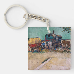 Vincent van Gogh - Wohnwagen, Zigeunerlager bei Ar Schlüsselanhänger