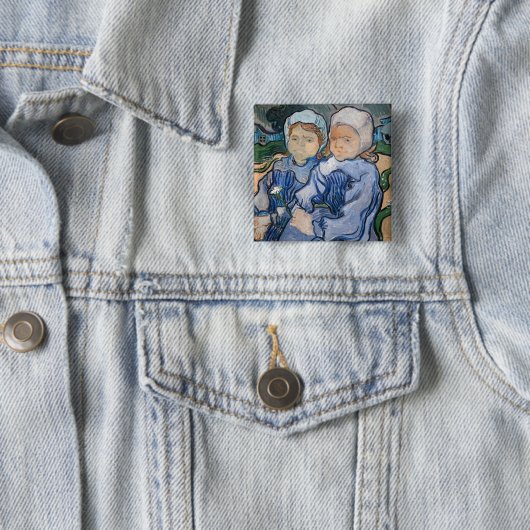 Vincent van Gogh - Zwei kleine Mädchen Button (Beispiel)