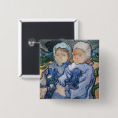 Vincent van Gogh - Zwei kleine Mädchen Button (Vorne & Hinten)