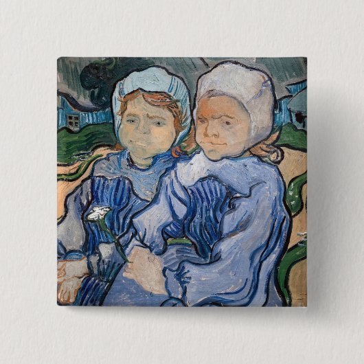 Vincent van Gogh - Zwei kleine Mädchen Button (Vorderseite)