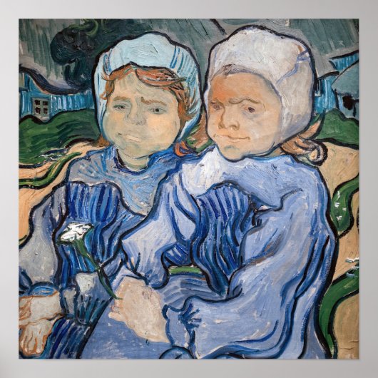 Vincent van Gogh - Zwei kleine Mädchen Poster (Vorne)