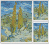 Vincent Van Gogh, zwei Poplars in den Alpen Aufkleber (Vorderseite)