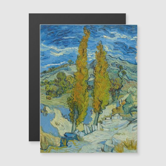 Vincent Van Gogh, zwei Poplars in den Alpen Magneteinladung (Vorne/Hinten)