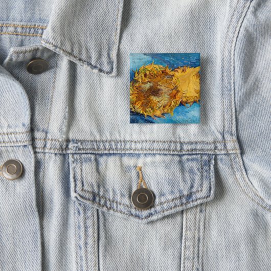 Vincent van Gogh - Zwei Schnittblumen Button (Beispiel)
