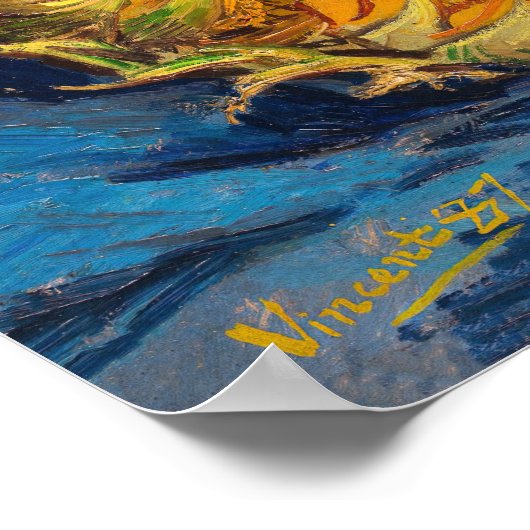 Vincent van Gogh - Zwei Schnittblumen Poster (Ecke)