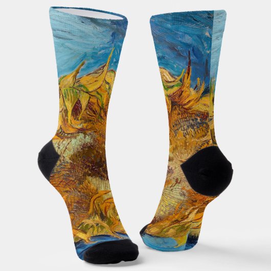 Vincent van Gogh - Zwei Schnittblumen Socken (Gewinkelt)