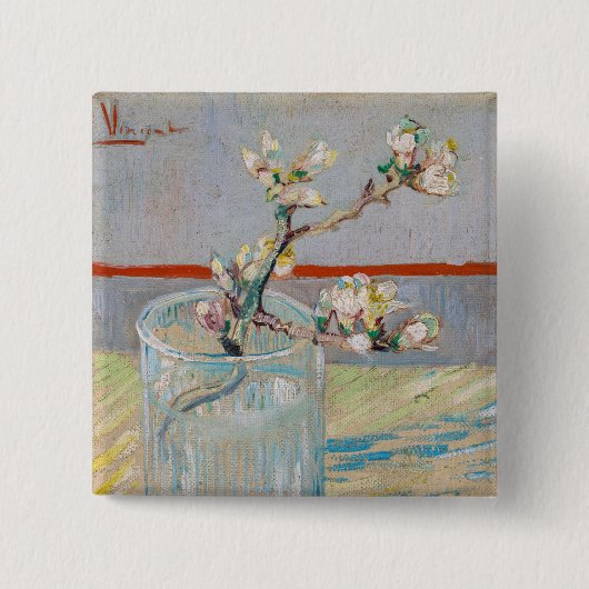 Vincent van Gogh - Zweigstelle Almond im Glas Button (Vorderseite)
