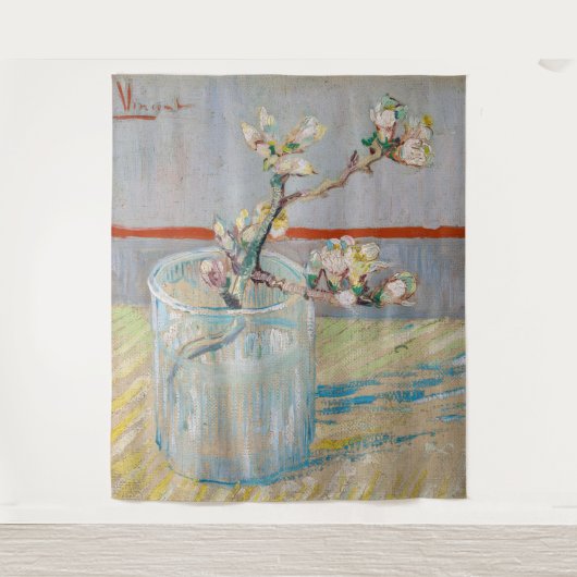 Vincent van Gogh - Zweigstelle Almond im Glas Wandteppich (Vorderseite)