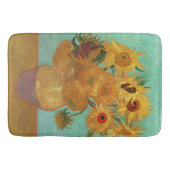 Vincent Van Gogh Zwölf Sonnenblumen in einer Vase Badematte (Vorderseite)