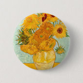 Vincent Van Gogh Zwölf Sonnenblumen in einer Vase  Button (Vorderseite)