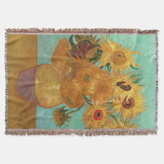 Vincent Van Gogh Zwölf Sonnenblumen in einer Vase Decke (Vorderseite)